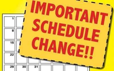 Attention: Class schedule changes